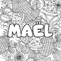 Coloriage MA&Euml;L - d&eacute;cor Mandala fruits
