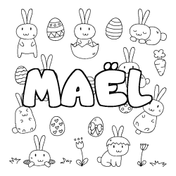 Coloriage MA&Euml;L - d&eacute;cor Paques