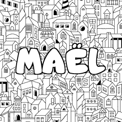 Coloriage MA&Euml;L - d&eacute;cor Ville