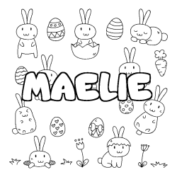 Coloriage MAELIE - d&eacute;cor Paques