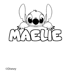 Coloriage MAELIE - d&eacute;cor Stitch