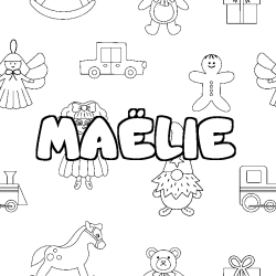 Coloriage MA&Euml;LIE - d&eacute;cor Jouets