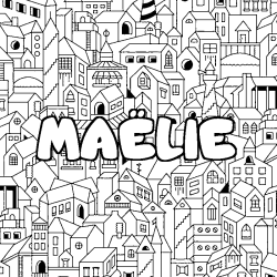 Coloriage MA&Euml;LIE - d&eacute;cor Ville