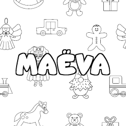 Coloriage MA&Euml;VA - d&eacute;cor Jouets