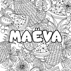 Coloriage MA&Euml;VA - d&eacute;cor Mandala fruits