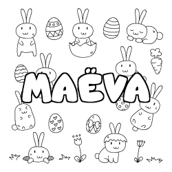 Coloriage MA&Euml;VA - d&eacute;cor Paques