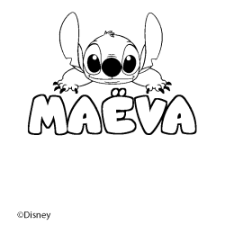Coloriage MA&Euml;VA - d&eacute;cor Stitch