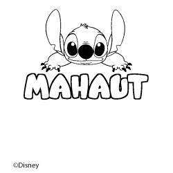 Coloriage pr&eacute;nom MAHAUT - d&eacute;cor Stitch