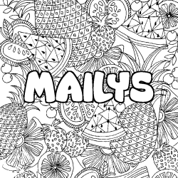 Coloriage prénom MAILYS - décor Mandala fruits