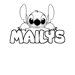 Coloriage prénom MAILYS - décor Stitch