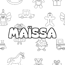 Coloriage MA&Iuml;SSA - d&eacute;cor Jouets