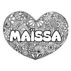 Coloriage MA&Iuml;SSA - d&eacute;cor Mandala coeur