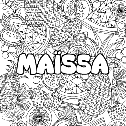 Coloriage MA&Iuml;SSA - d&eacute;cor Mandala fruits