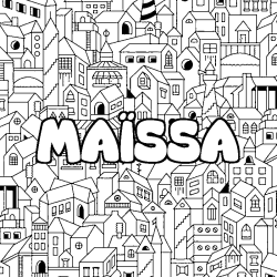 Coloriage MA&Iuml;SSA - d&eacute;cor Ville