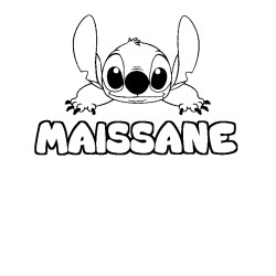 Coloriage prénom MAISSANE - décor Stitch