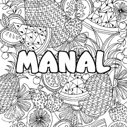 Coloriage MANAL - d&eacute;cor Mandala fruits
