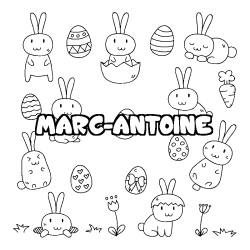 Coloriage pr&eacute;nom MARC-ANTOINE - d&eacute;cor Paques