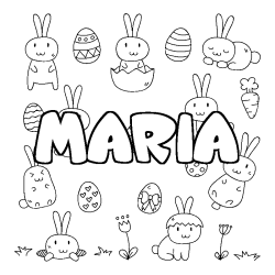 Coloriage MARIA - d&eacute;cor Paques