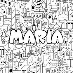 Coloriage MARIA - d&eacute;cor Ville