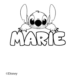 Coloriage MARIE - d&eacute;cor Stitch