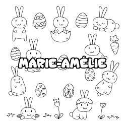 Coloriage pr&eacute;nom MARIE-AM&Eacute;LIE - d&eacute;cor Paques