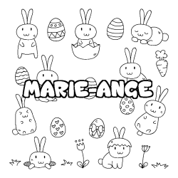 Coloriage pr&eacute;nom MARIE-ANGE - d&eacute;cor Paques