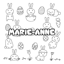 Coloriage prénom MARIE-ANNE - décor Paques