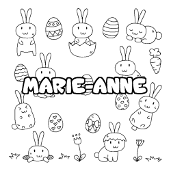 Coloriage pr&eacute;nom MARIE-ANNE - d&eacute;cor Paques