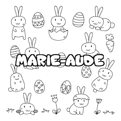 Coloriage pr&eacute;nom MARIE-AUDE - d&eacute;cor Paques