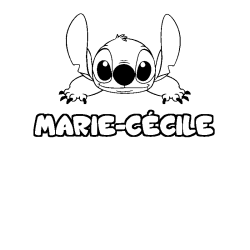 Coloriage prénom MARIE-CÉCILE - décor Stitch