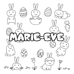 Coloriage pr&eacute;nom MARIE-EVE - d&eacute;cor Paques