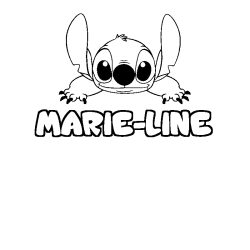 Coloriage prénom MARIE-LINE - décor Stitch