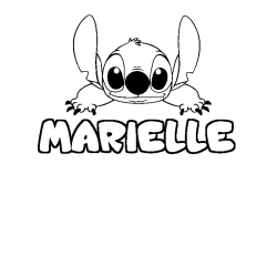 Coloriage prénom MARIELLE - décor Stitch