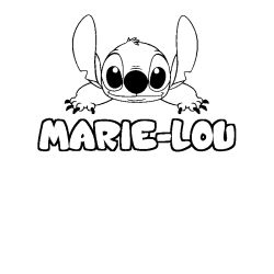 Coloriage prénom MARIE-LOU - décor Stitch