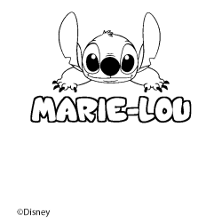 Coloriage pr&eacute;nom MARIE-LOU - d&eacute;cor Stitch