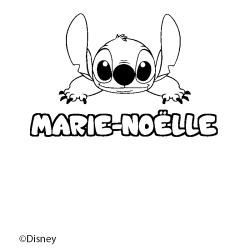 Coloriage pr&eacute;nom MARIE-NO&Euml;LLE - d&eacute;cor Stitch