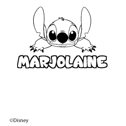 Coloriage pr&eacute;nom MARJOLAINE - d&eacute;cor Stitch