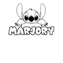 Coloriage prénom MARJORY - décor Stitch