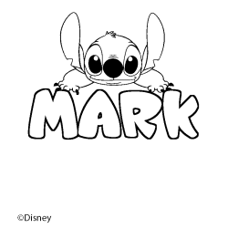 Coloriage pr&eacute;nom MARK - d&eacute;cor Stitch