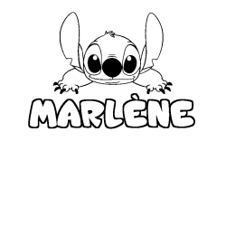 Coloriage prénom MARLÈNE - décor Stitch
