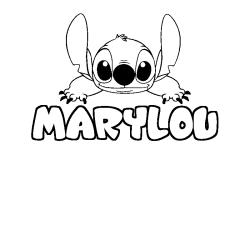 Coloriage prénom MARYLOU - décor Stitch