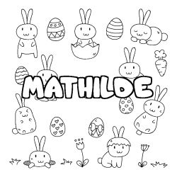 Coloriage MATHILDE - d&eacute;cor Paques