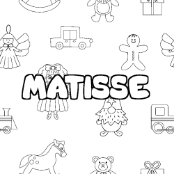Coloriage prénom MATISSE - décor Jouets