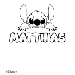 Coloriage pr&eacute;nom MATTHIAS - d&eacute;cor Stitch