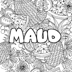 Coloriage MAUD - d&eacute;cor Mandala fruits
