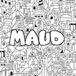 Coloriage MAUD - d&eacute;cor Ville