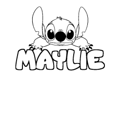 Coloriage prénom MAYLIE - décor Stitch
