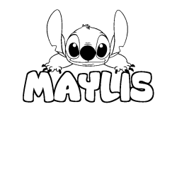Coloriage prénom MAYLIS - décor Stitch