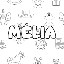 Coloriage M&Eacute;LIA - d&eacute;cor Jouets