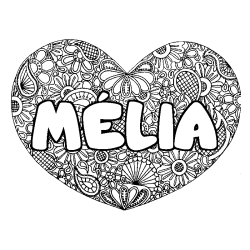 Coloriage M&Eacute;LIA - d&eacute;cor Mandala coeur
